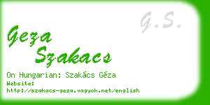 geza szakacs business card